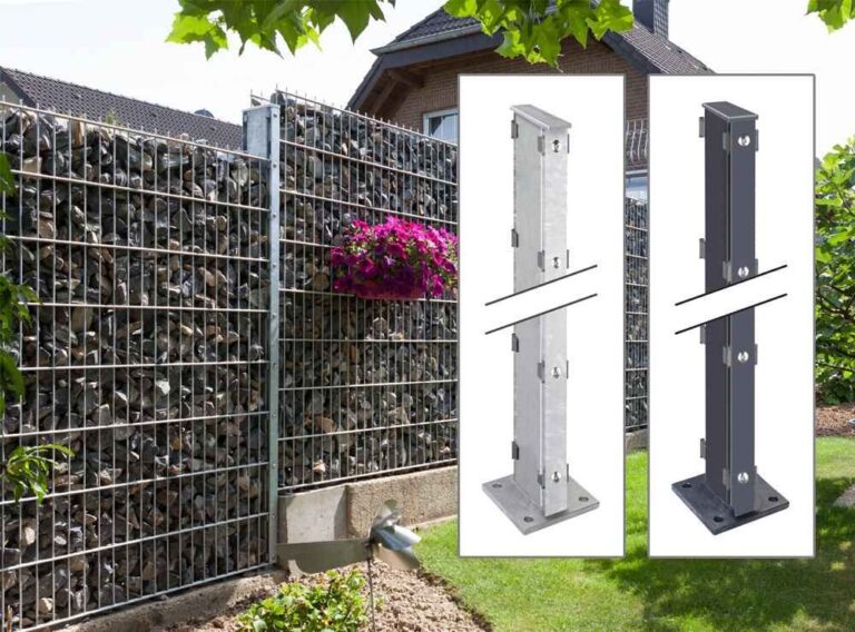 Gabionensystem Doppelpfosten